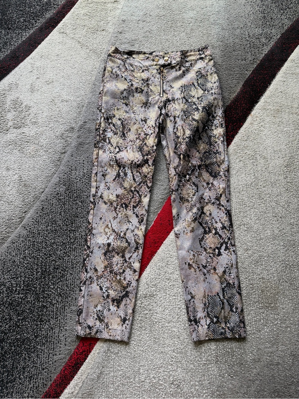 Joseph Ribkoff Gold Metallic Snake Print Pants